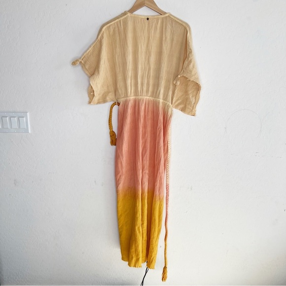 Z&L EUROPE Deep V-Neck Tassel Rope Belt Ombre Maxi Dress / Swim Cover Up - Picture 4 of 10